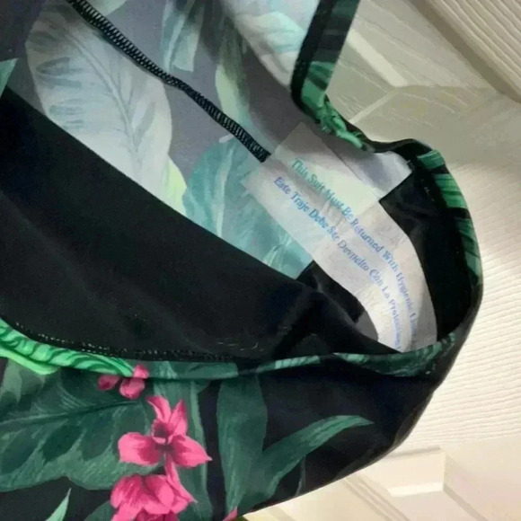 Kona Sol Women's Full Coverage Tummy Control Tie-Front One Piece Swimsuit Sz 24 - Picture 4 of 10